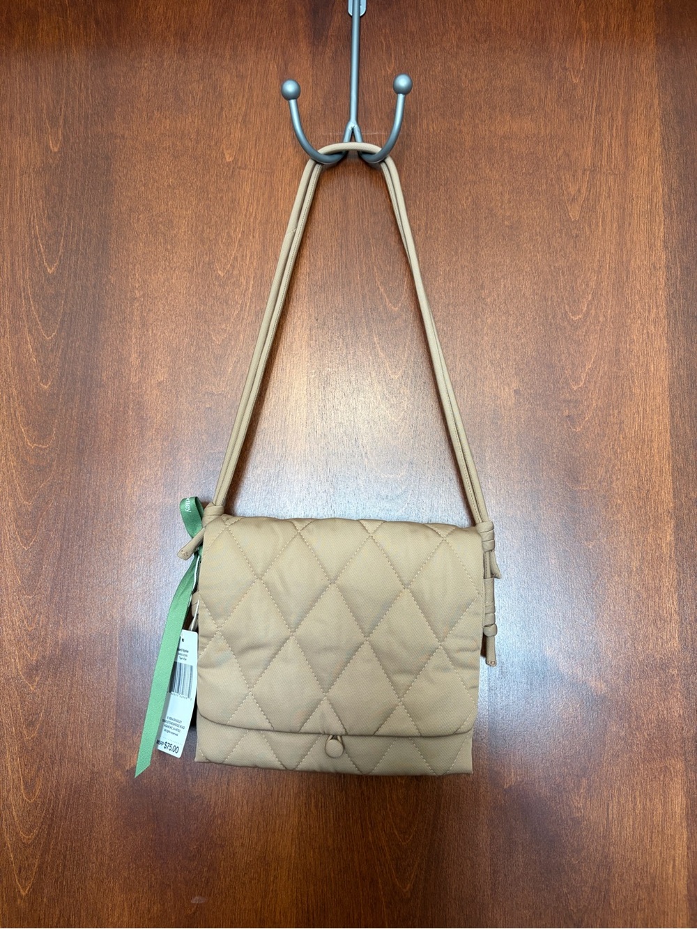 New Vera Bradley Quilted Tan Crossbody Bag with Adjustable Strap